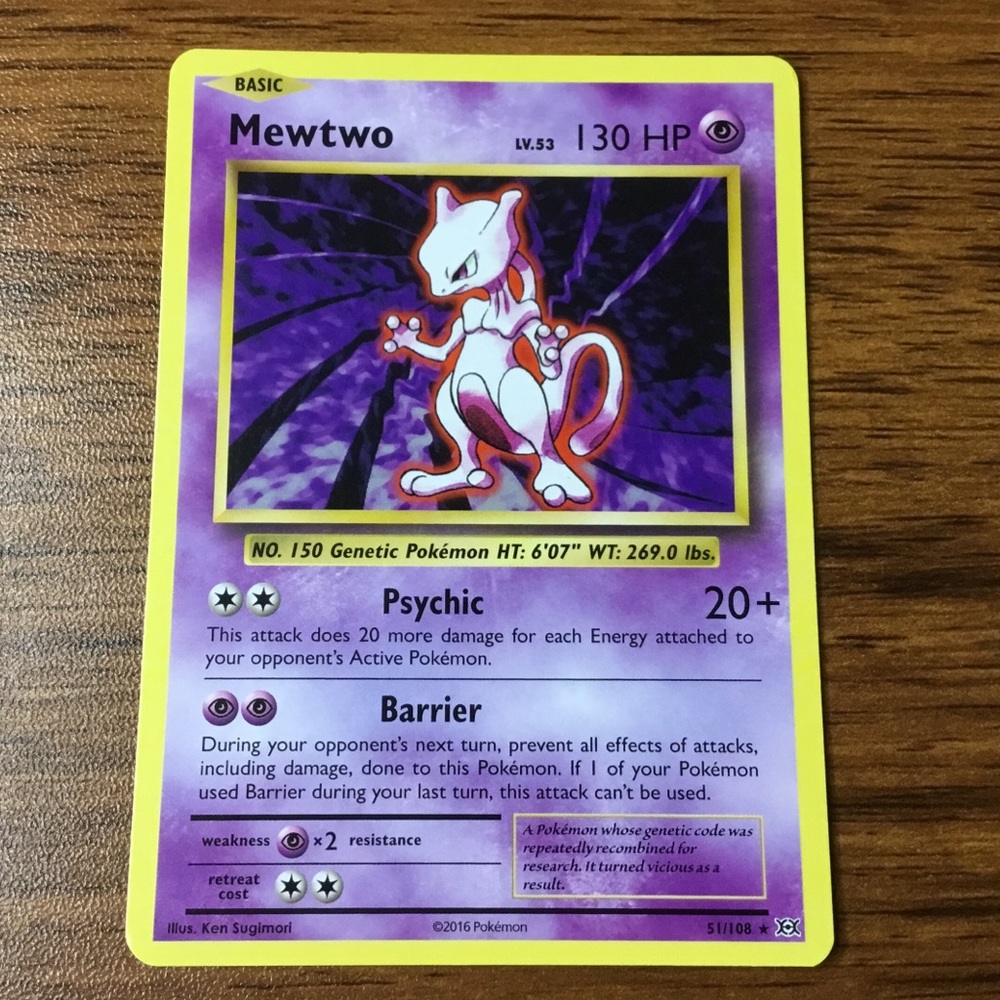 Pokémon Mewtwo Non Holo Rare